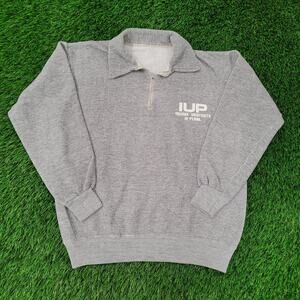 Vintage Indiana Hoosiers 1/4 Zip Sweatshirt Womens Large 21x22 Gray Crop